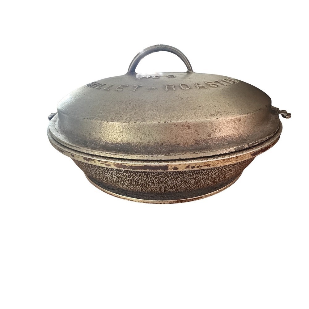 Wagner Drip Drop #9 Skillet Roaster Cast Iron Lid & Pan Vintage Made In USA - Picture 7 of 10
